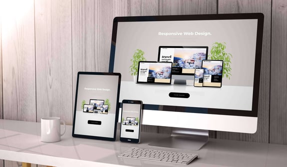 website redesign project, as seen on different devices